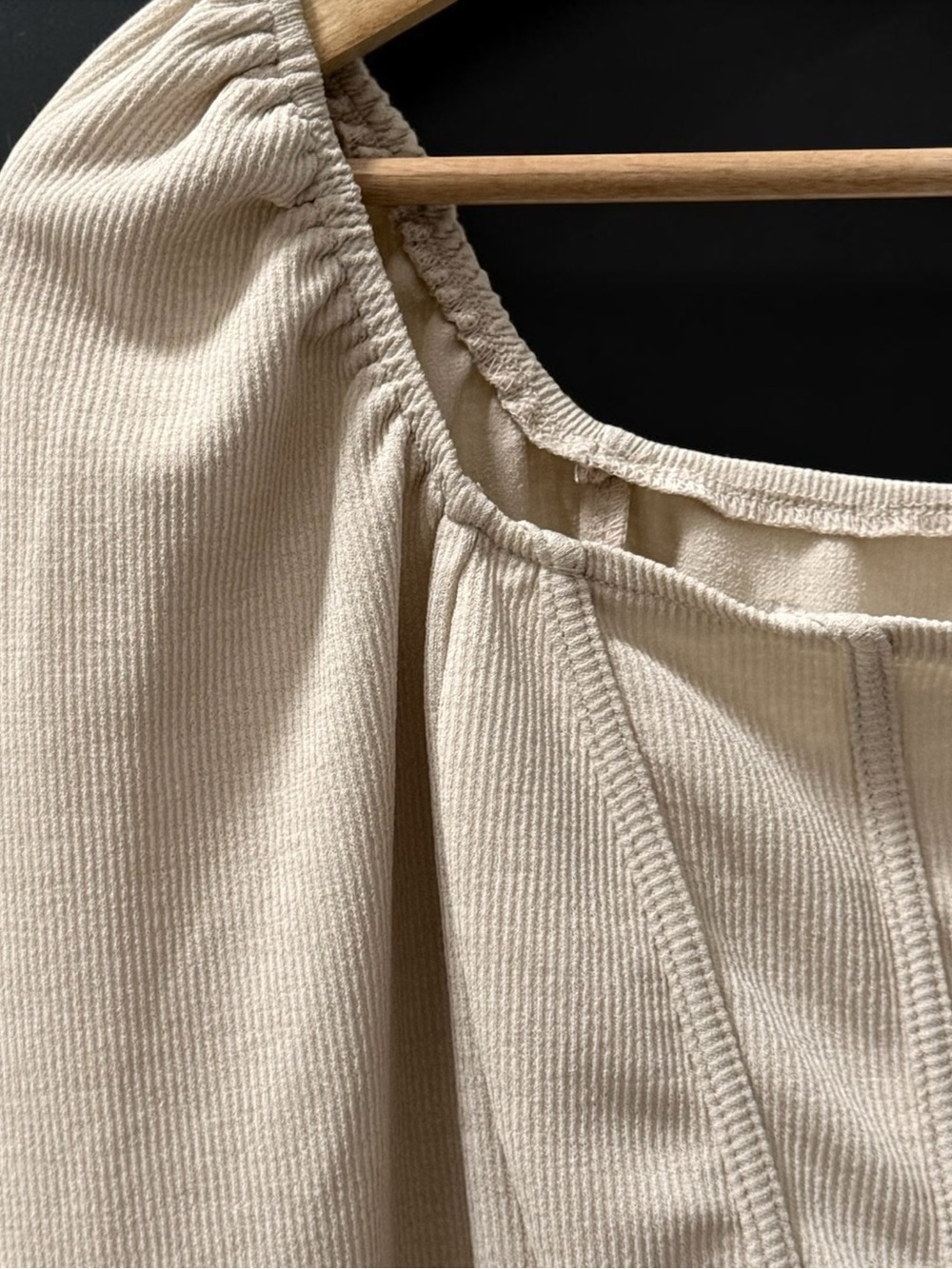 SHEIN Women’s Square Neck Long Sleeve Cropped Top - Cream! XS! - Picture 3 of 5